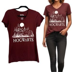 Warner Bros. Harry Potter Maroon V-Neck Shirt Size Large